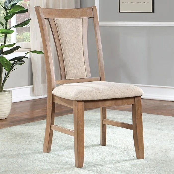 Natural Upholstered Beige Dining Chairs 2pk