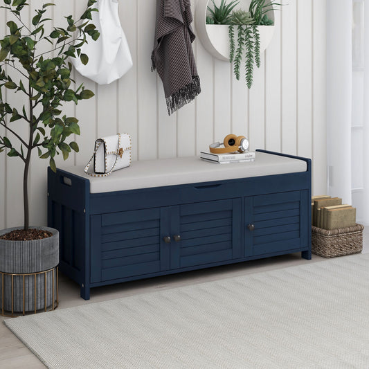 Navy Storage Bench