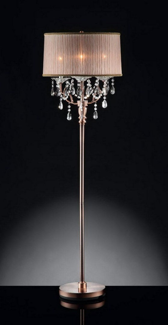 Pink Shaded Chandelier Floor Lamp