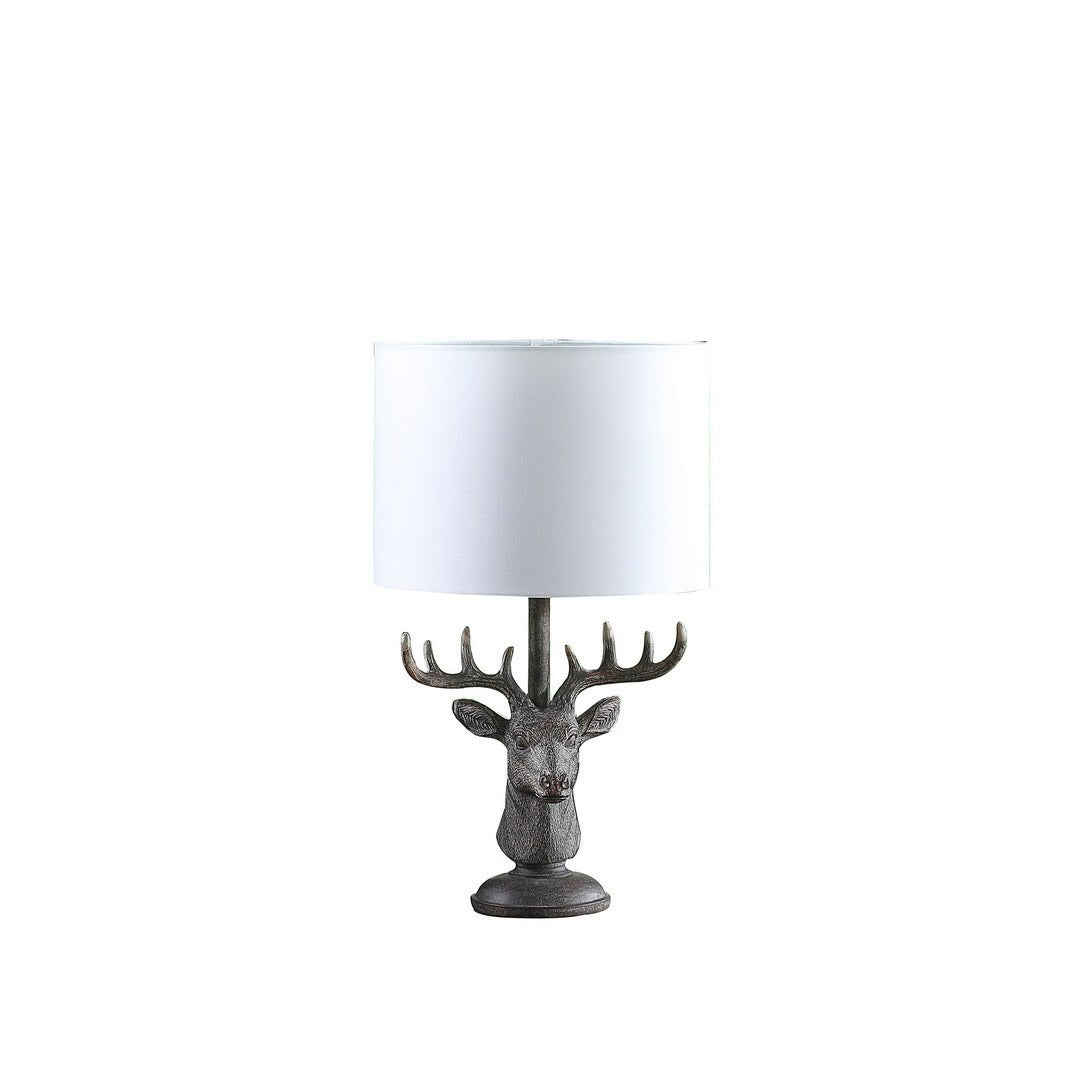 Rustic 18" Deer Bust Table Lamp