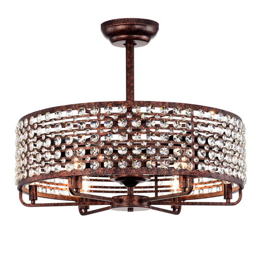 Rustic Crystal Ceiling Fan Light