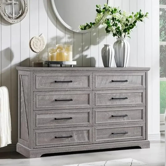 Rustic Grey 8 Drawer Dresser