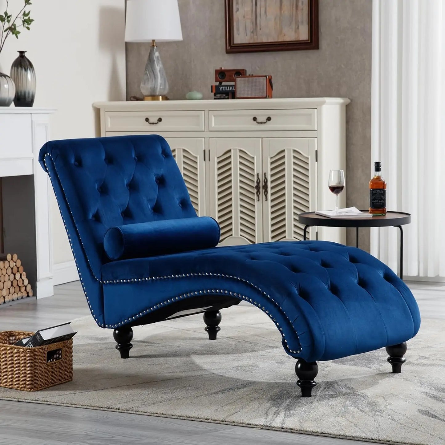 Tufted Velvet Chaise Lounge