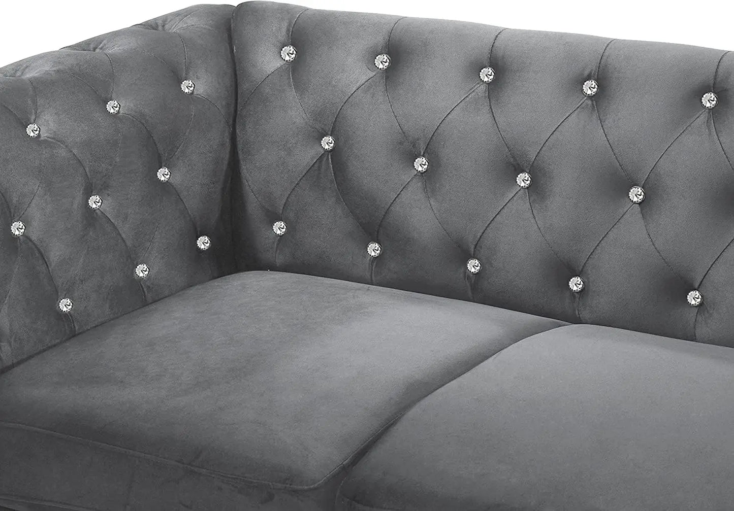 Glam Velvet Button Tufted Chesterfield Sofa