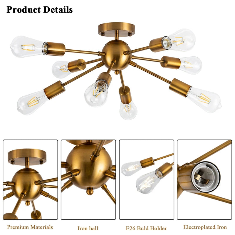 Modern Sputnik Ceiling Chandelier