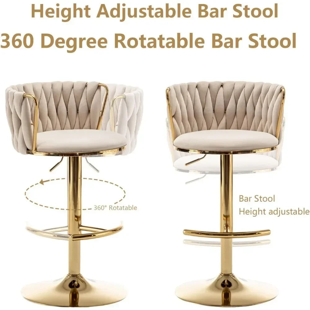 Gold Swivel Bar Stools Set of 4