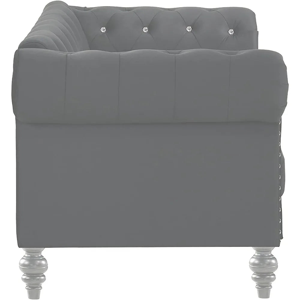 Glam Velvet Button Tufted Chesterfield Sofa