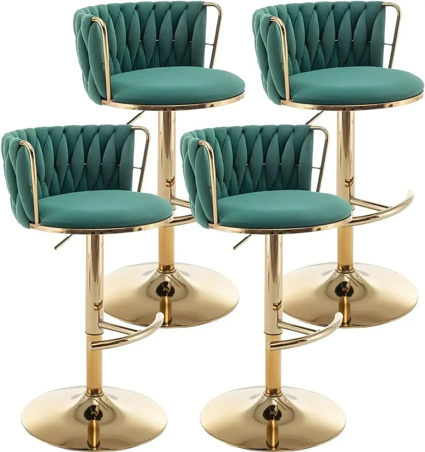 Gold Swivel Bar Stools Set of 4