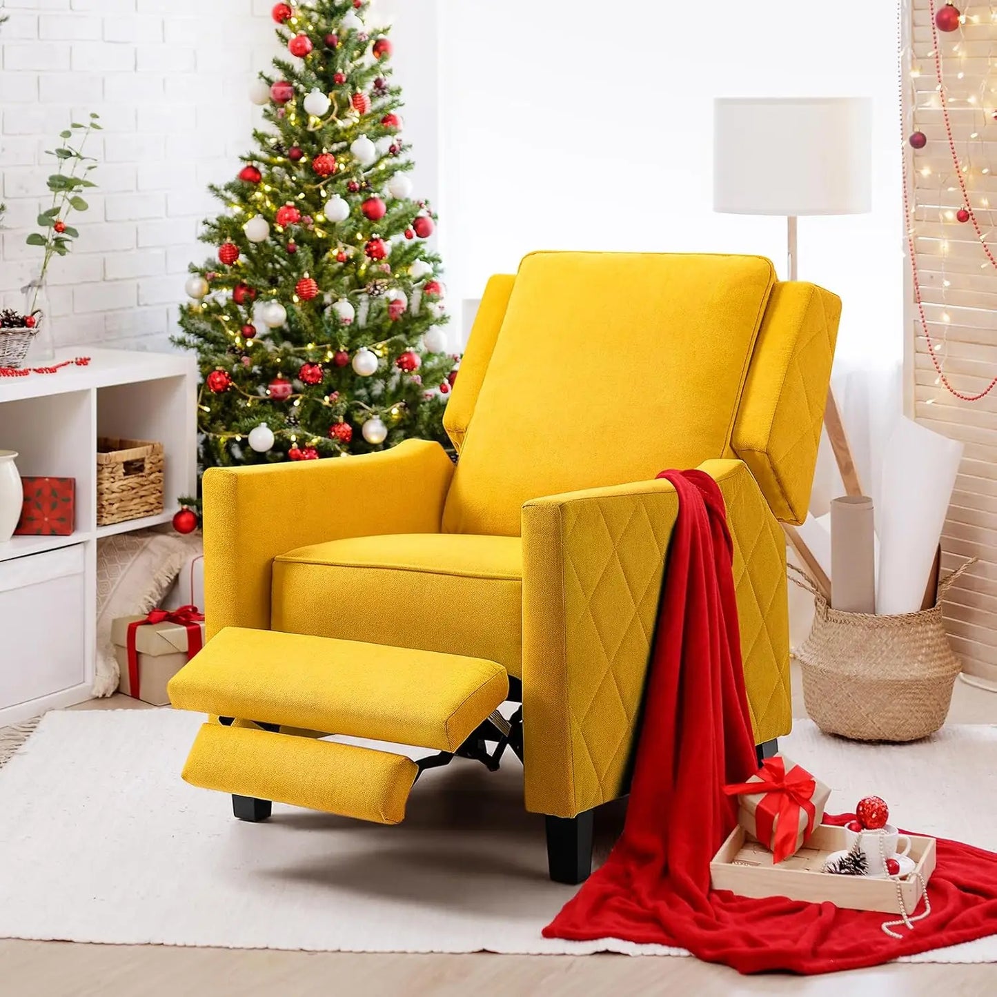 Yellow Push Back Recliner Chair