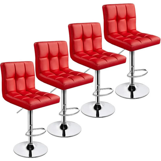 PU Leather Bar Stools Set of 4