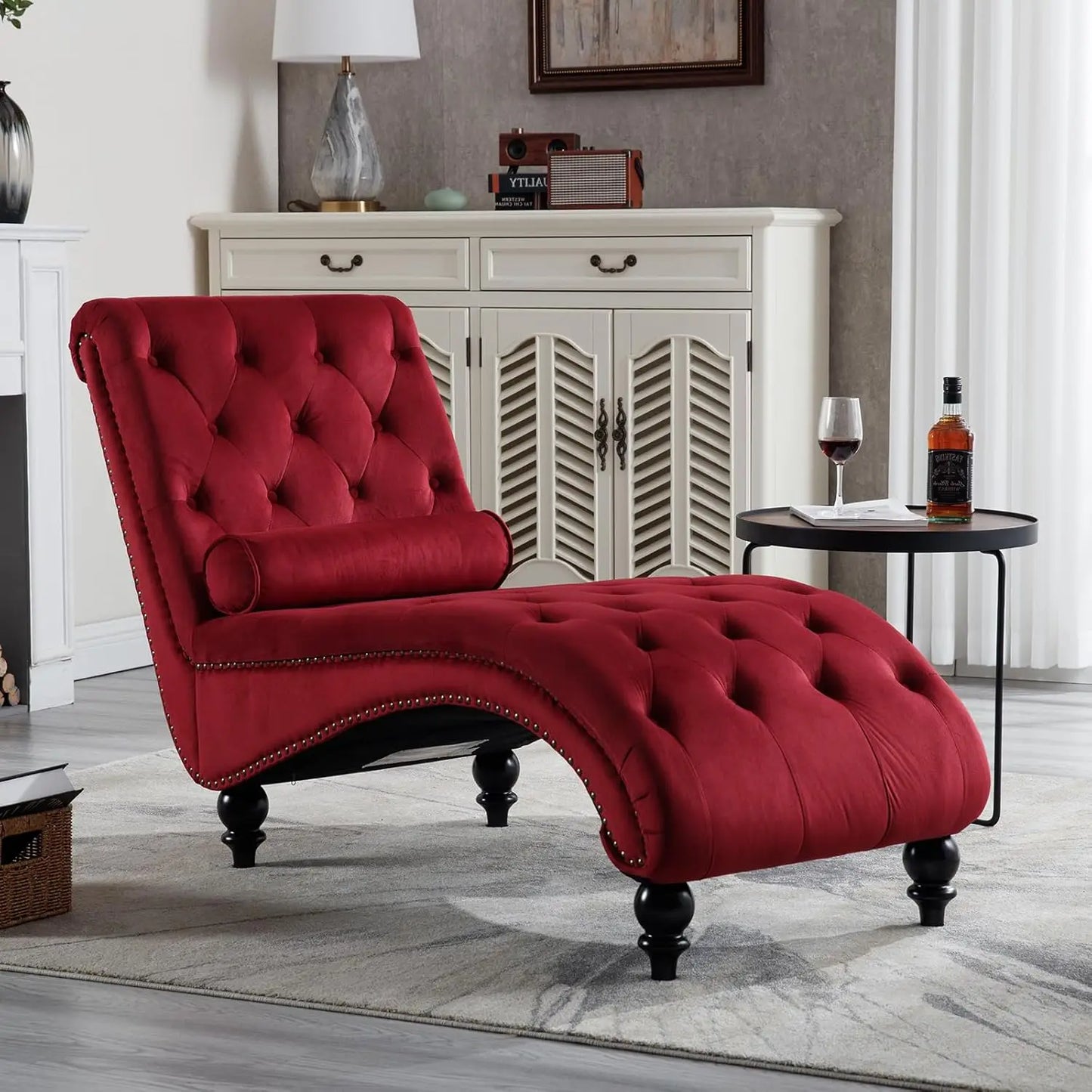 Tufted Velvet Chaise Lounge