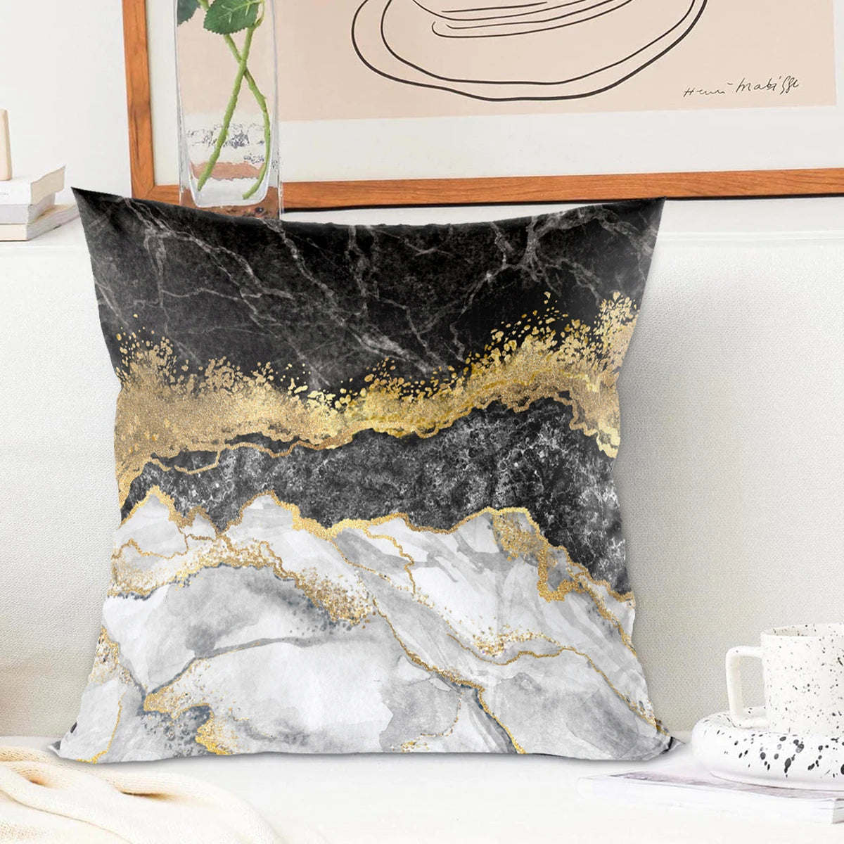 Marble Accent Pillow Cover