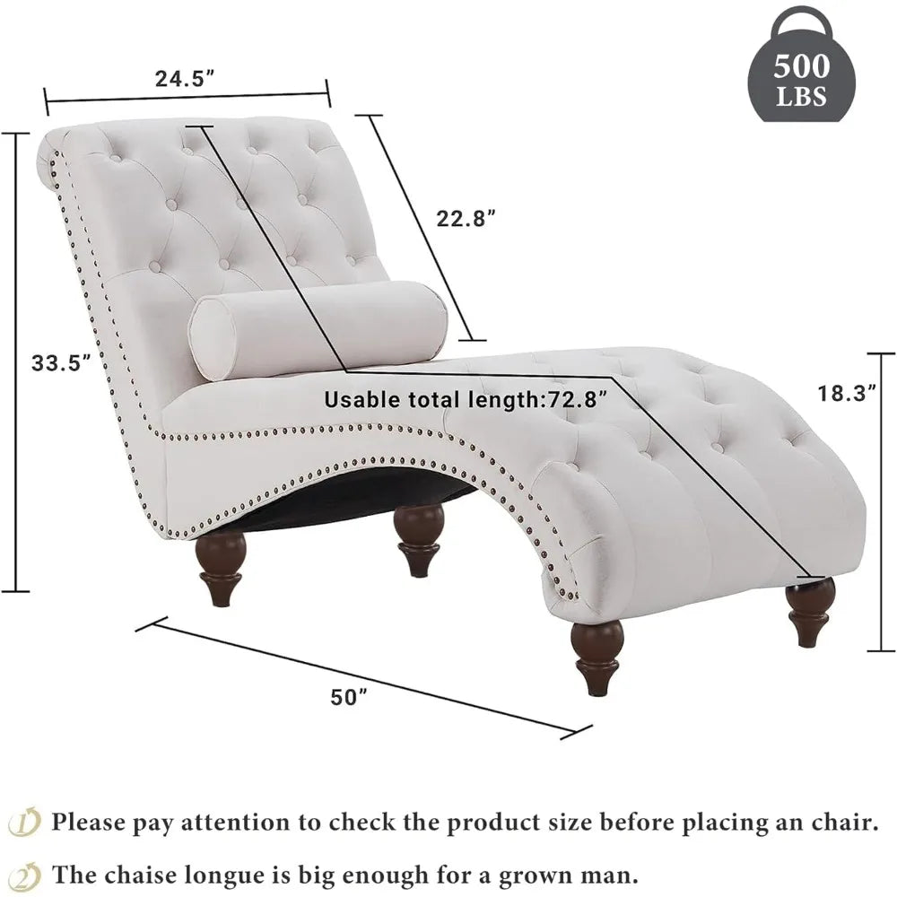 Tufted Velvet Chaise Lounge