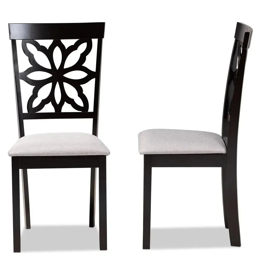 Samwell Modern Upholstered Dark Brown Finished Wood 2-Piece Dining Chairs