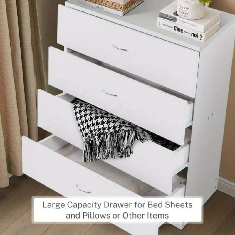 White 4-Drawer Dresser with USB