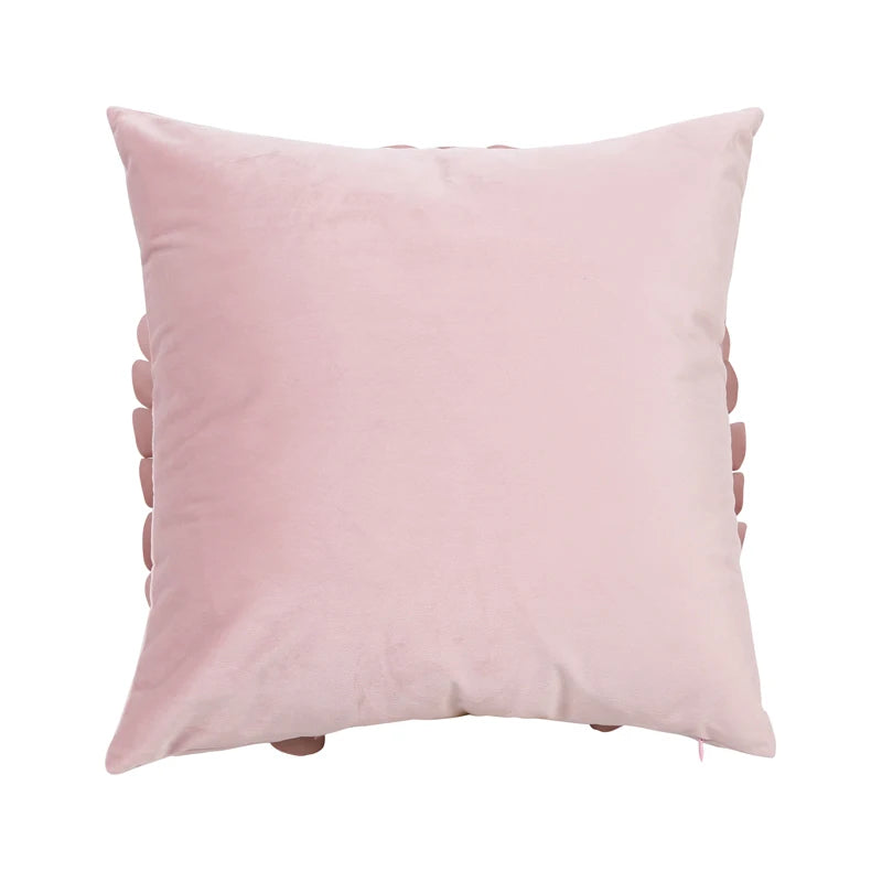 Plain Back of Pink 18" 3D Flower Throw Pillow Covers