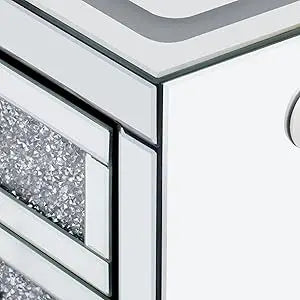 LED Crystal Mirrored Nightstand