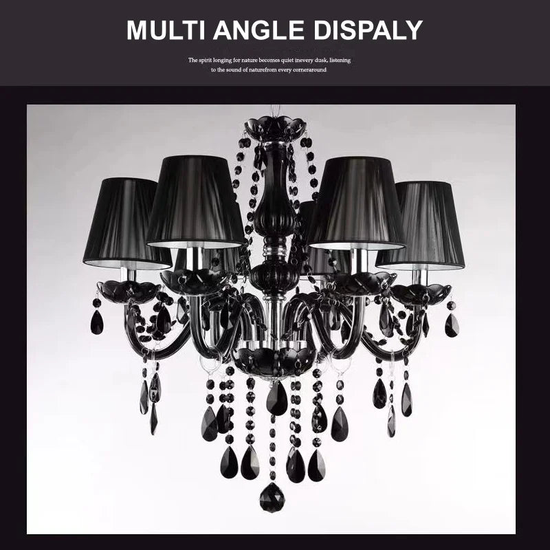 Modern Black Crystal Chandelier 