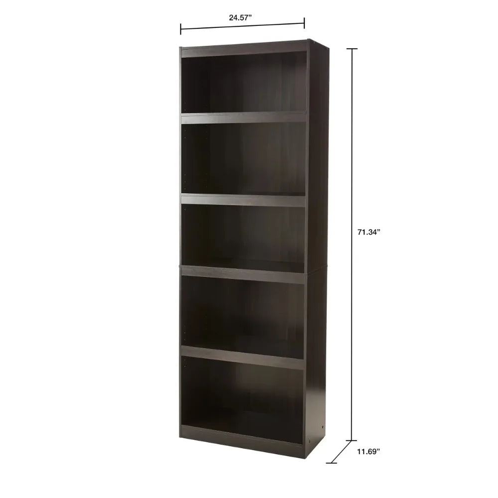 Mainstays Framed 5-Shelf Bookcase, Espresso