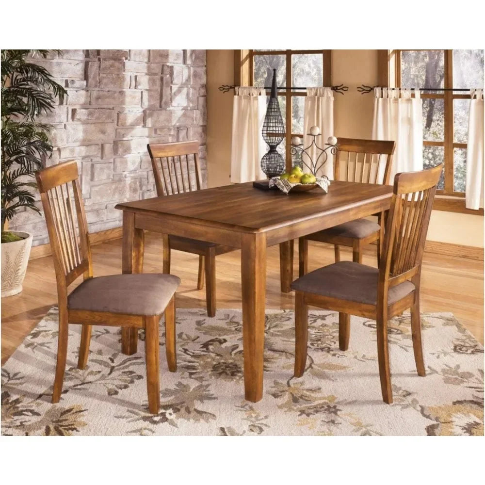 Rustic Walnut Dining Chairs with Cushions - 2pk