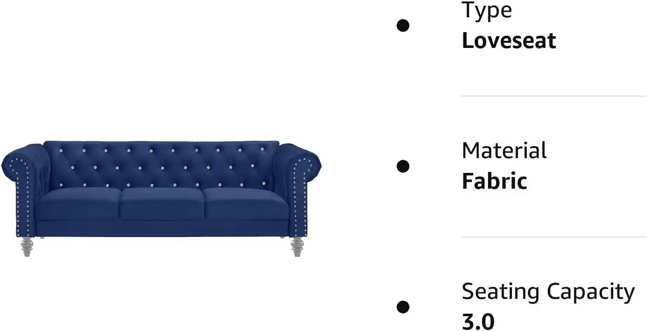 Glam Velvet Button Tufted Chesterfield Sofa