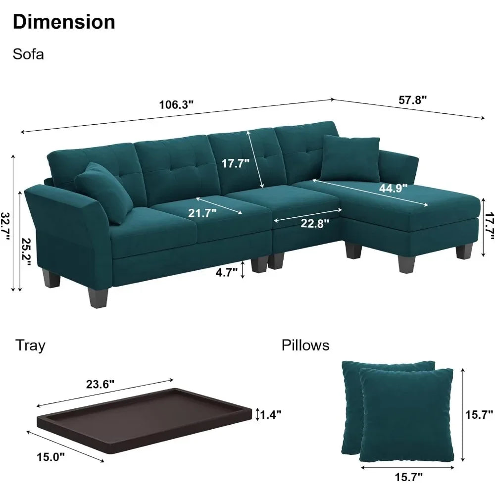 Velvet Sectional Sofa