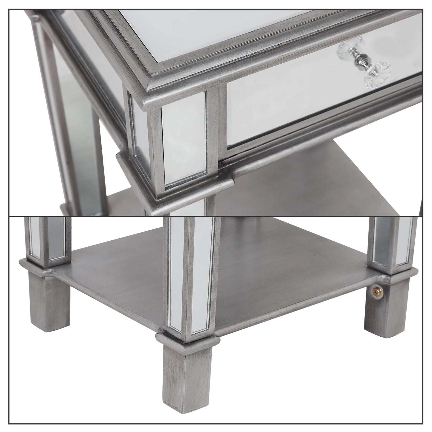 Silver Mirrored Accent Tables