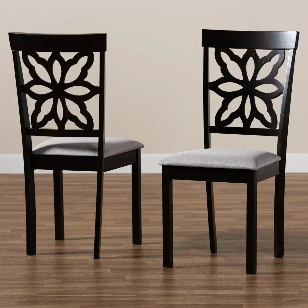 Samwell Modern Upholstered Dark Brown Finished Wood 2-Piece Dining Chairs