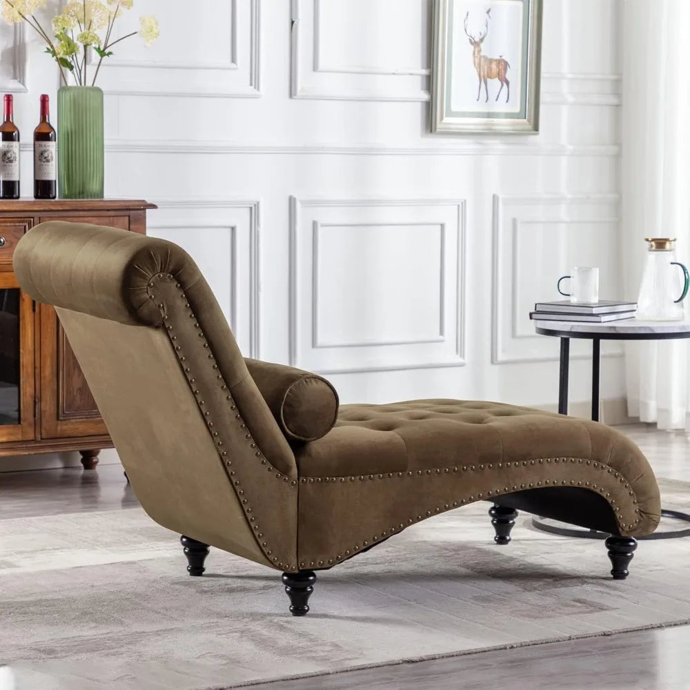 Velvet Button Tufted Recliner