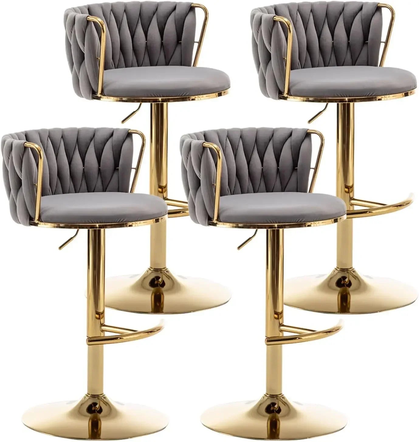 Gold Swivel Bar Stools Set of 4