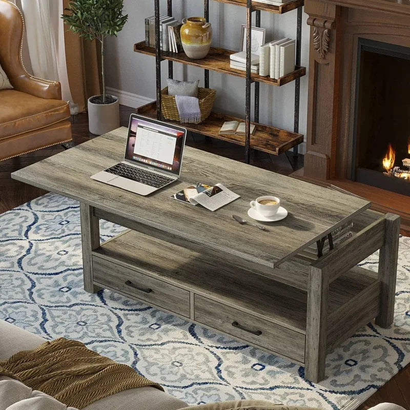 Lift Top Coffee Table with Drawers