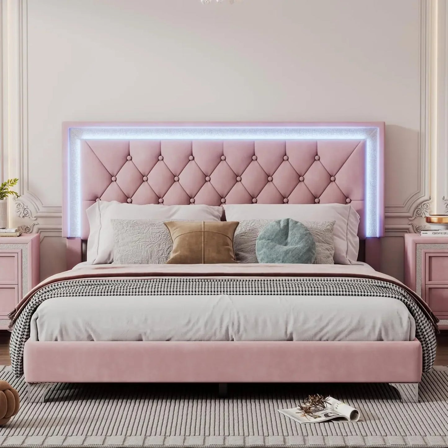 Pink 3-Piece Queen Size Bedroom Set