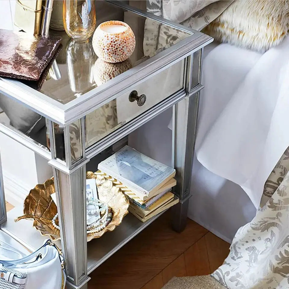 Silver Mirrored Accent Tables