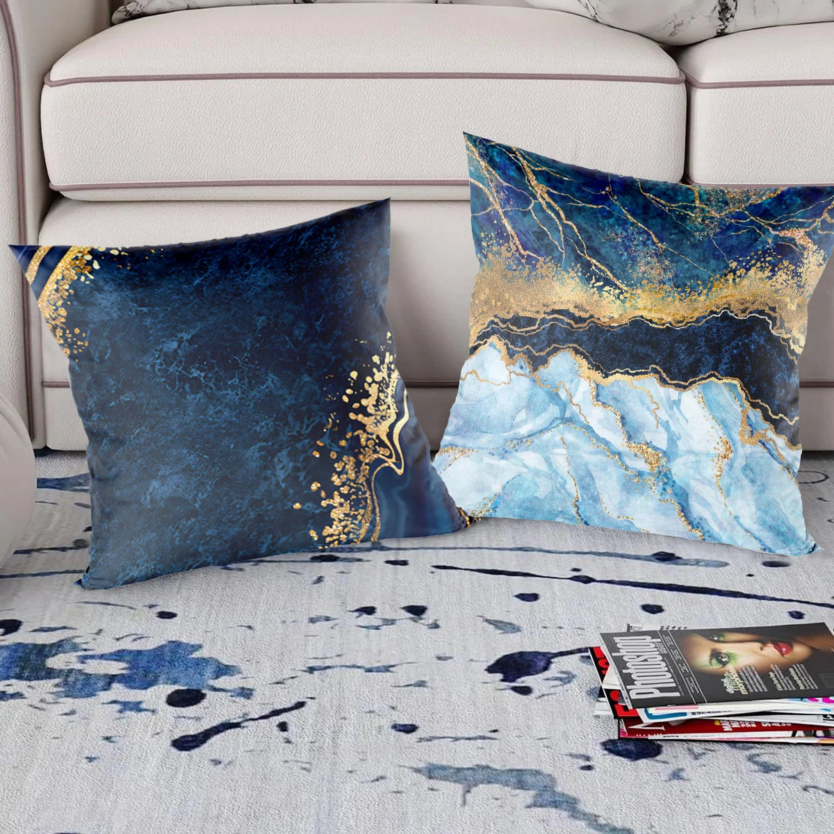 Marble Accent Pillow Cover