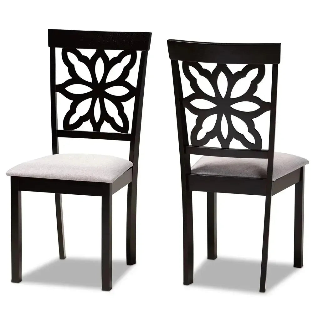 Samwell Modern Upholstered Dark Brown Finished Wood 2-Piece Dining Chairs