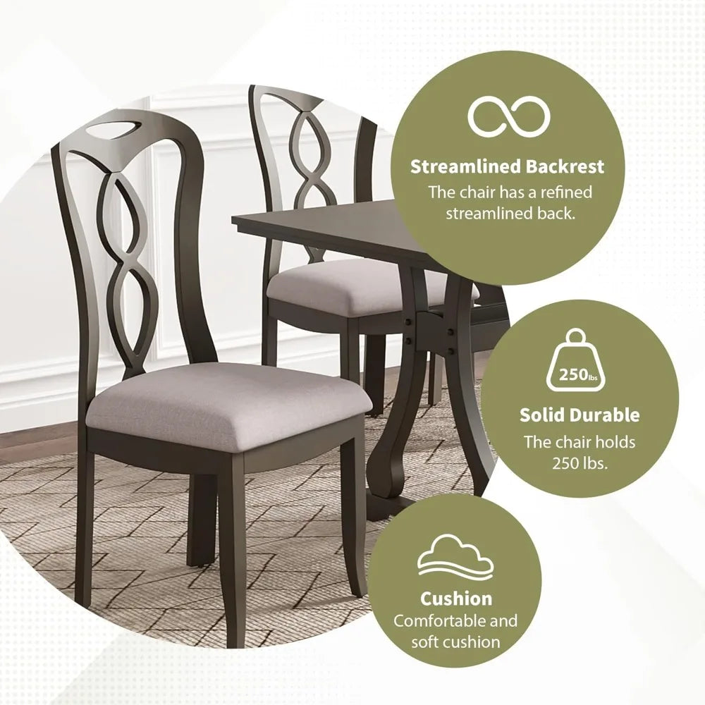 Gray Wood Retro 7 Piece Dining Set