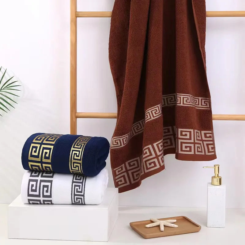 Geometric Embroidered Towel Set