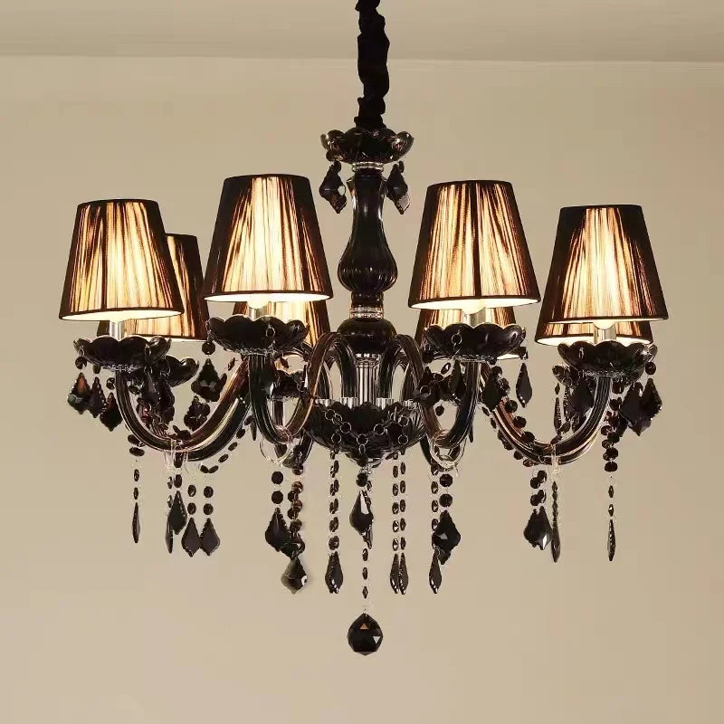 Modern Black Crystal Chandelier