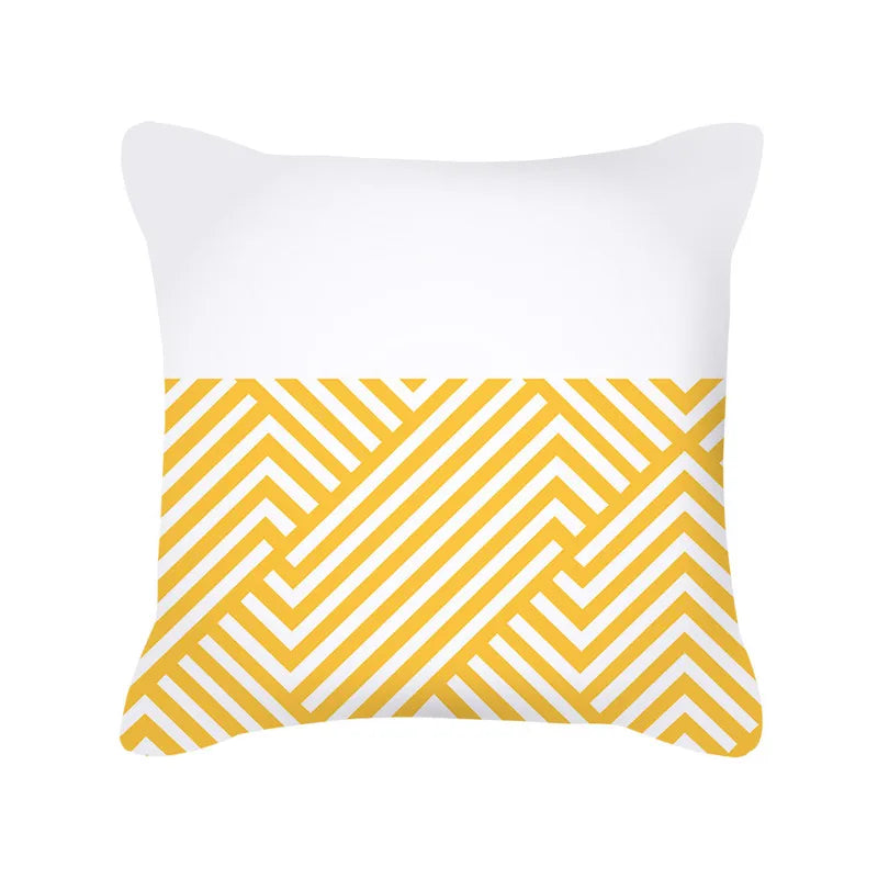 Yellow Geo Throw Pillow Cases