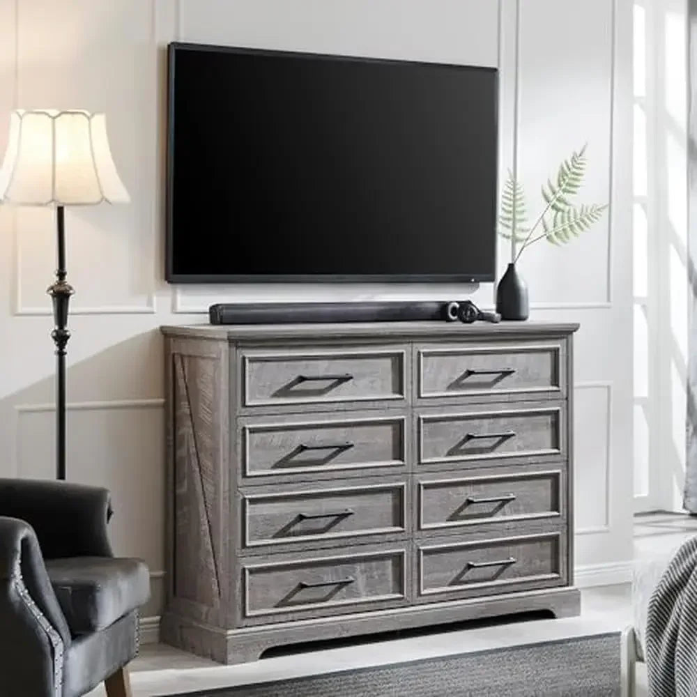 Rustic Grey 8 Drawer Dresser