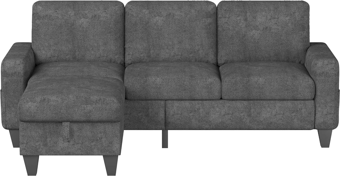 Velvet L-Shaped Couch