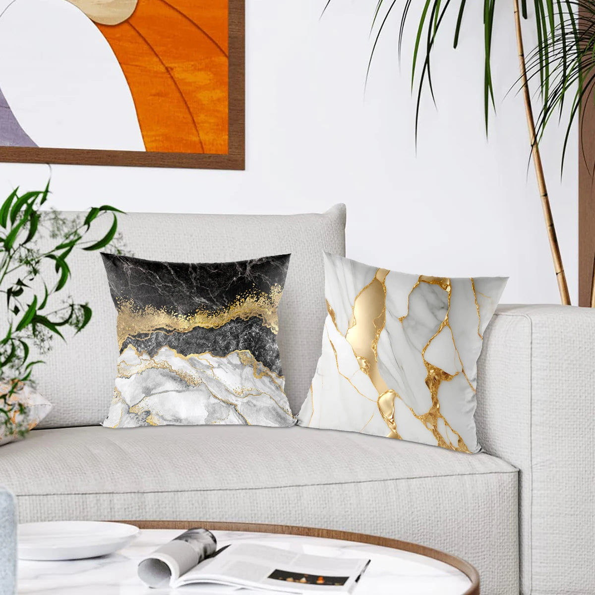 Marble Accent Pillow Cover