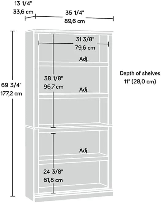 Sauder Cherry Finish 5 Shelf Bookcase