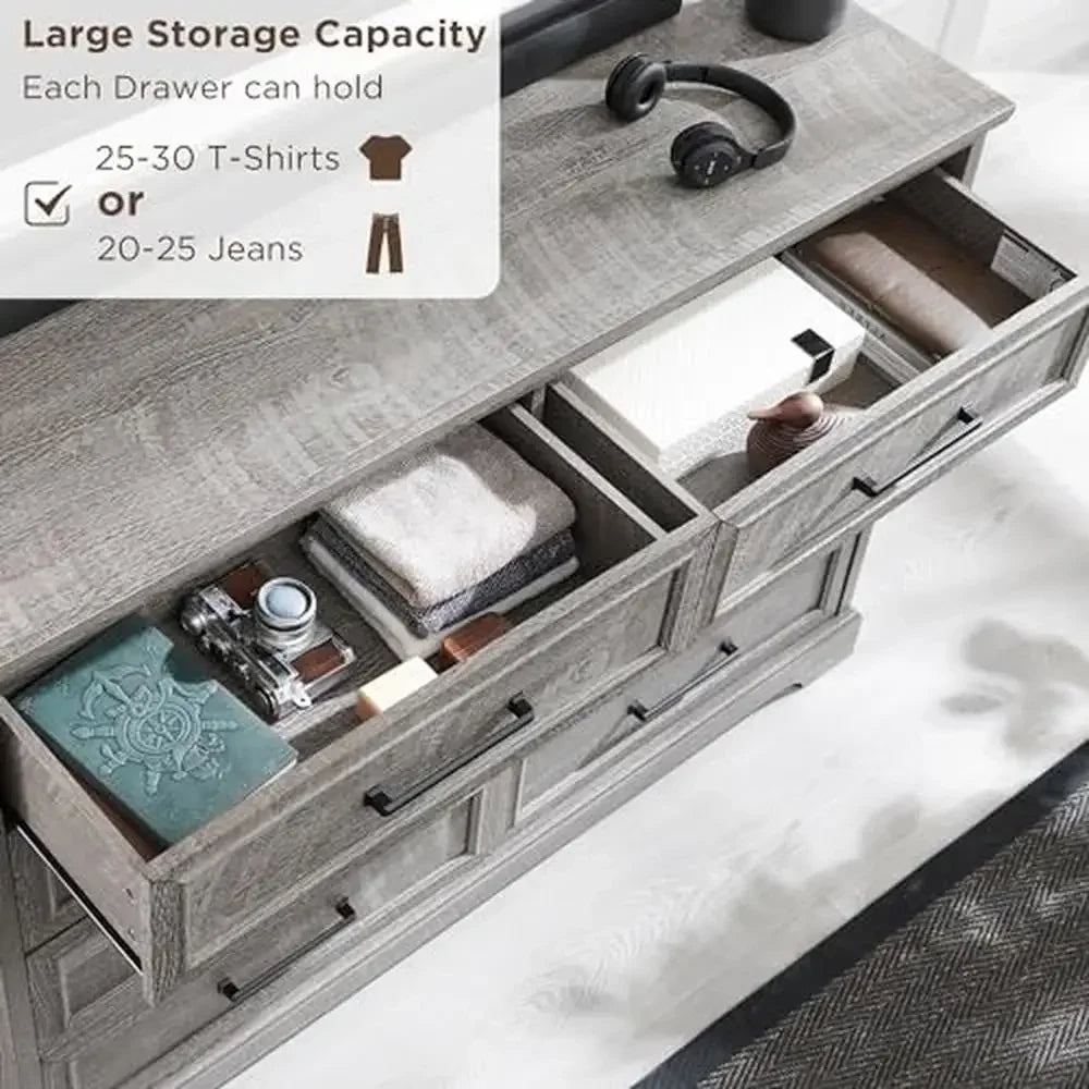 Rustic Grey 8 Drawer Dresser