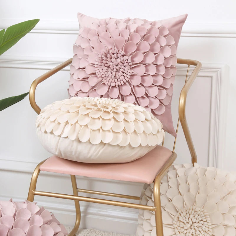 18" 3D Flower Throw Pillow Covers