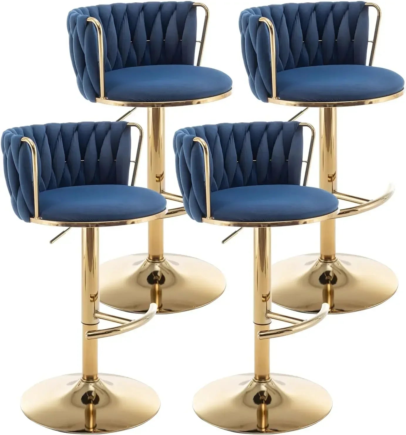 Gold Swivel Bar Stools Set of 4