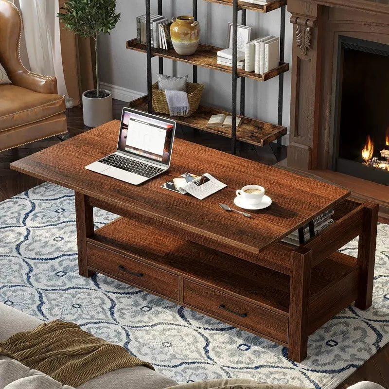 Lift Top Coffee Table with Drawers