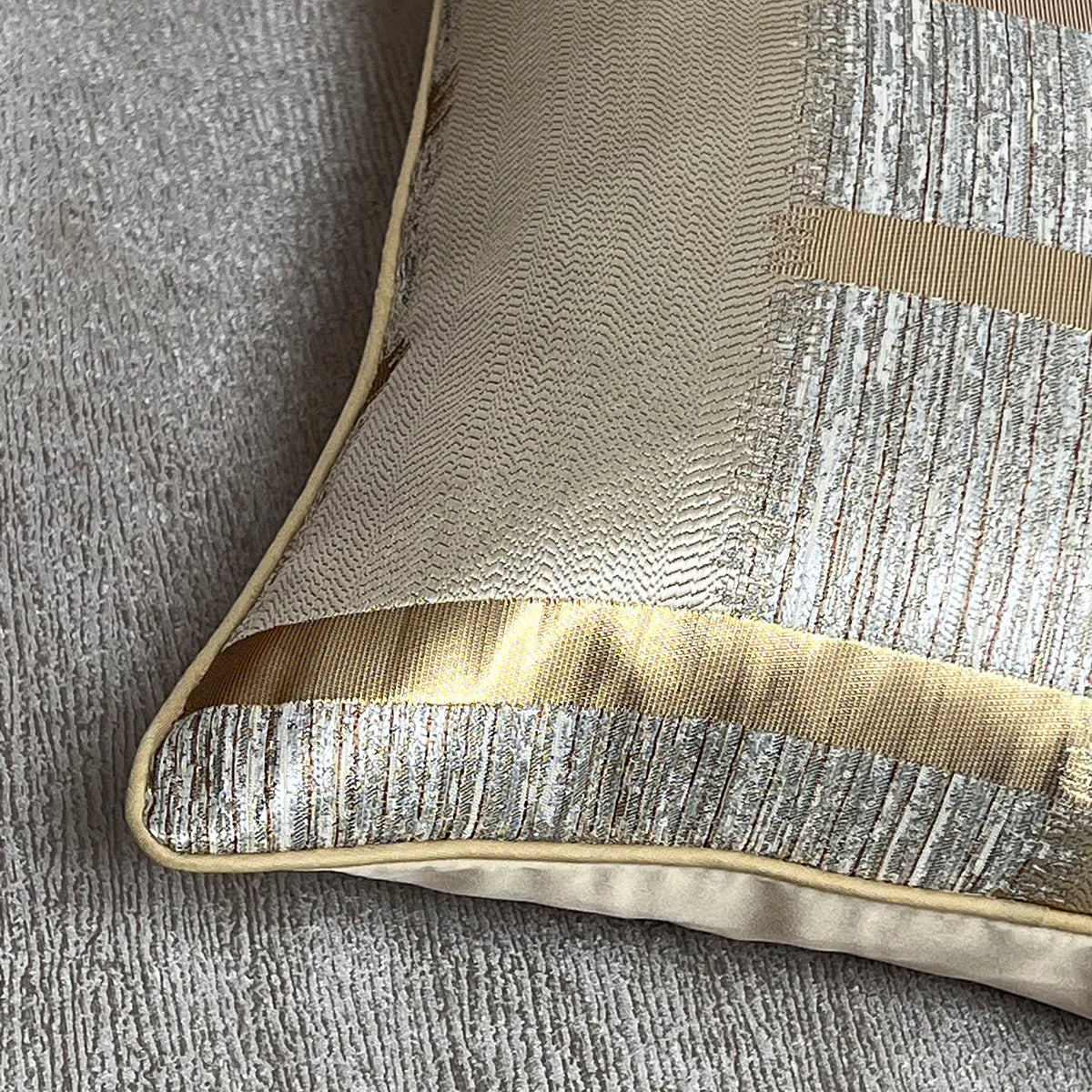 Gold Stripe Accent Pillowcase