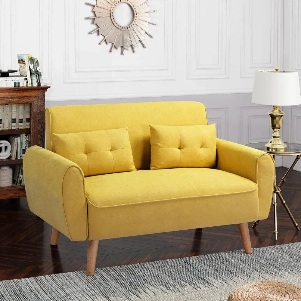 Yellow Modern Loveseat