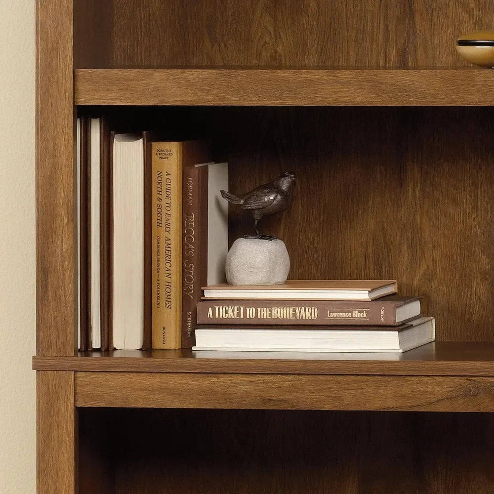 Oiled Oak 5 Shelf Book Case